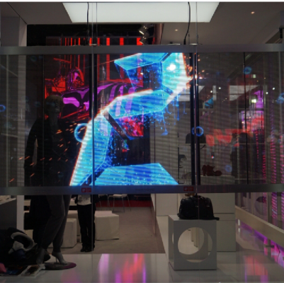 visualización de la ventana de vídeo LED transparente (1)