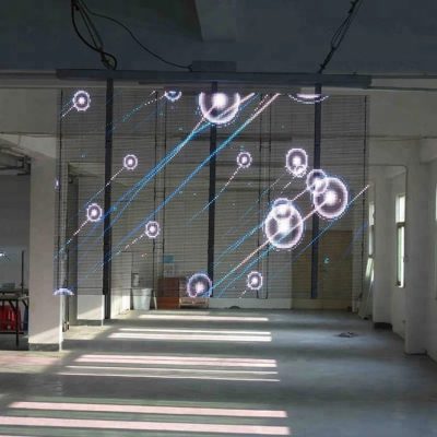 clear glass window shop led wall