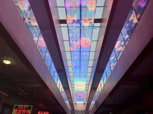 transparent mesh curtain led displays